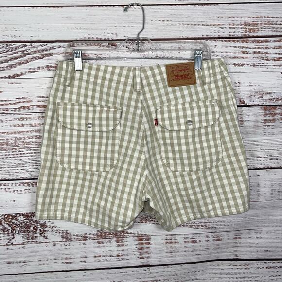 Levi’s Vintage Beige Gingham Shorts 100% Cotton Size 12 MIS - Picture 2 of 4